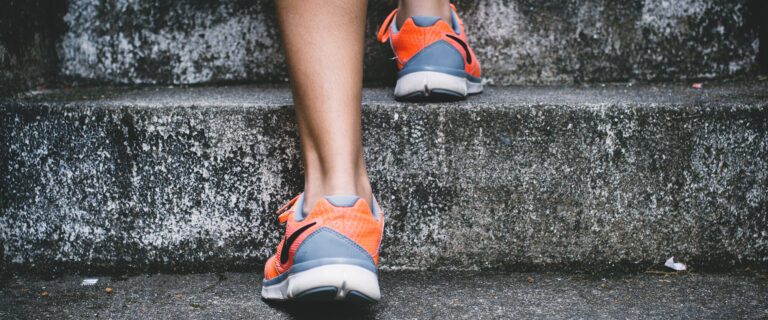 Feet going up stairs