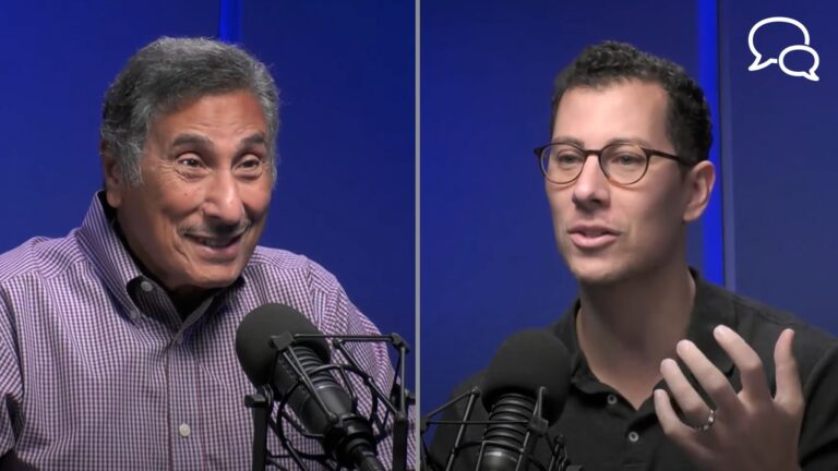 Michael and Jonathan Youssef chat with microphones