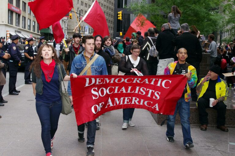 democratic socialists of america marching in new york